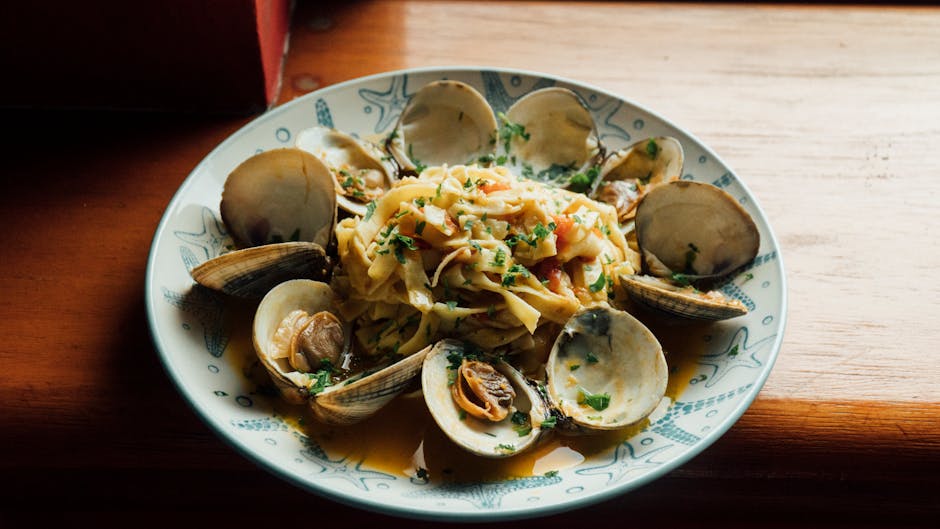 TALLARINES CON PESCADO Y ALMEJAS